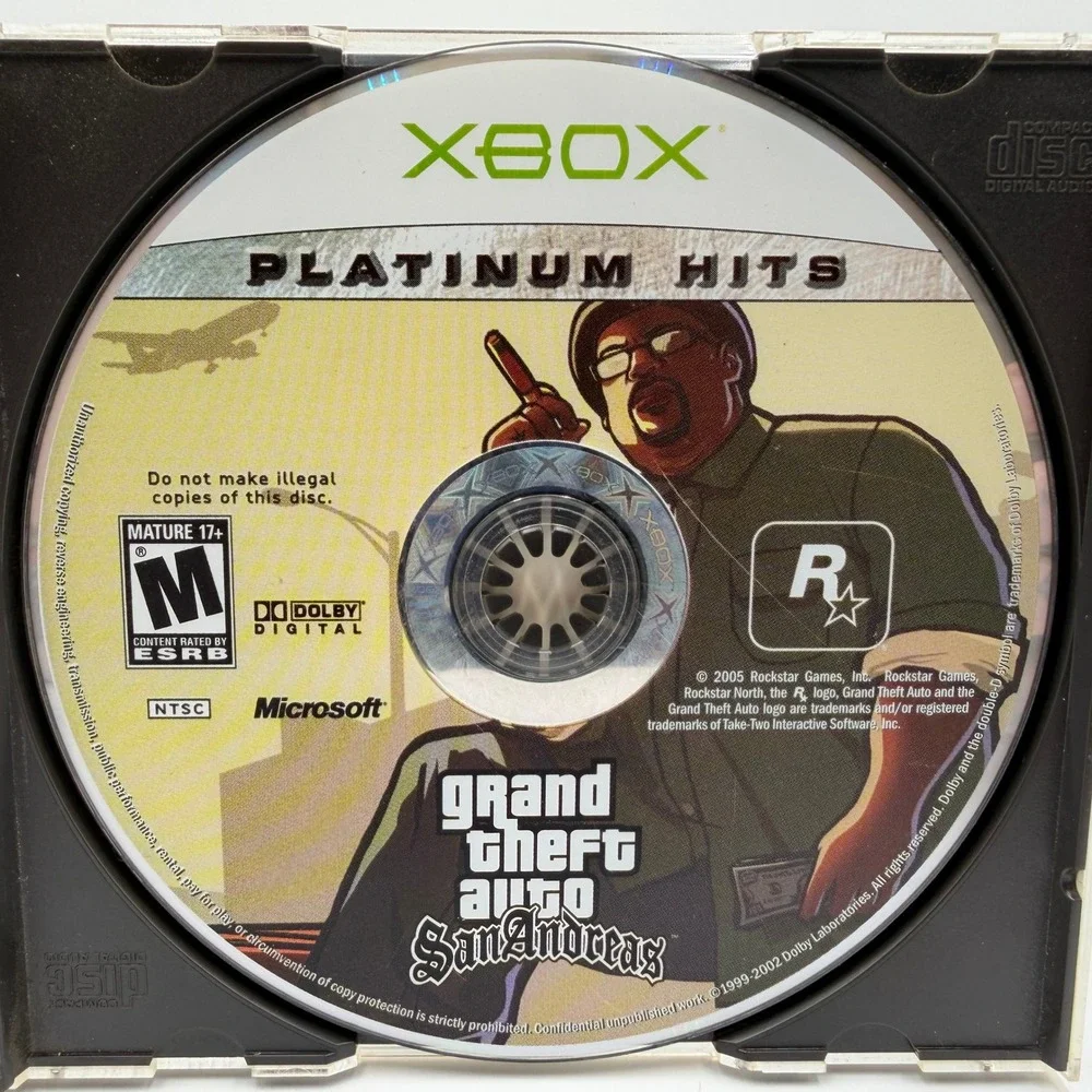 Grand Theft Auto San Andreas Xbox Platinum Hits GTA Rockstar Games Disc Only
